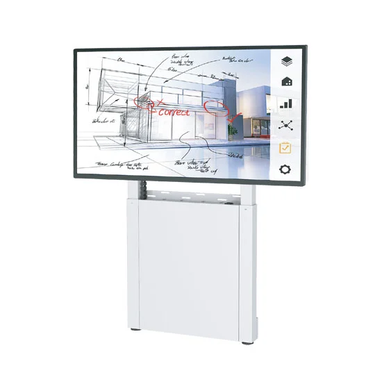 iwh4225 electrical height adjustable mobile tv floor stand1