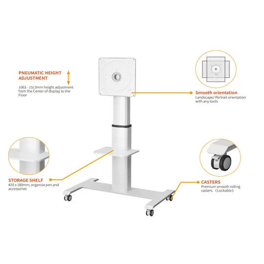 WH3102 55 Inch Interactive Display Mobile Cart-Custom Collection