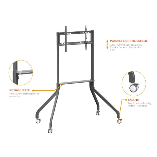 WH3301-M 60 Inch Interactive Display Mobile Cart Simple