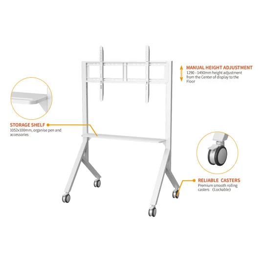 WH3302 90 Inch Interactive Display Mobile Cart Simple