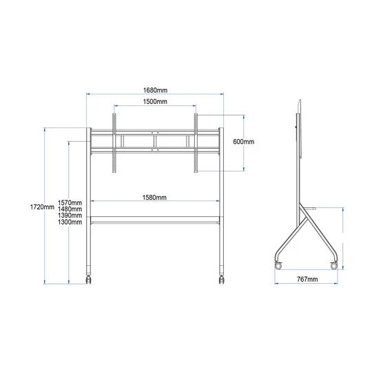 WH3310-1L 86 Inch Simple Cart